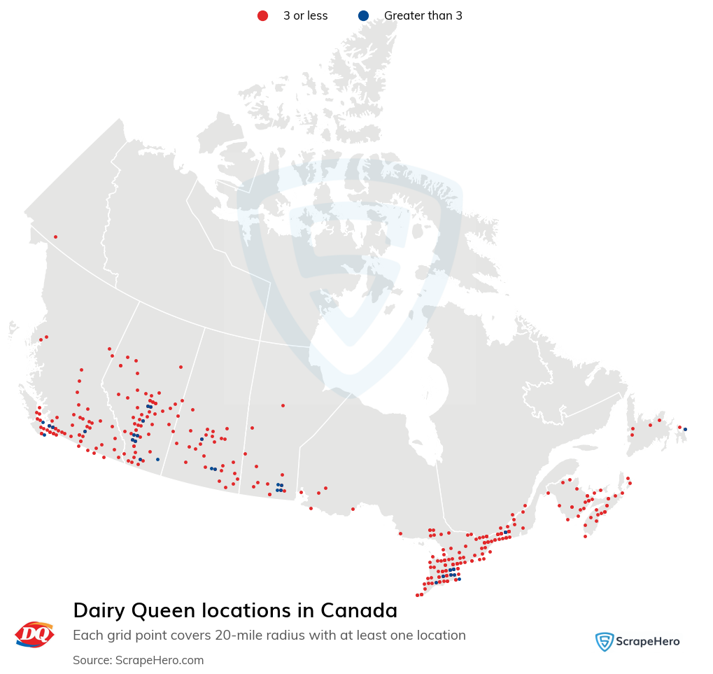 Map of  locations in Canada in 2024