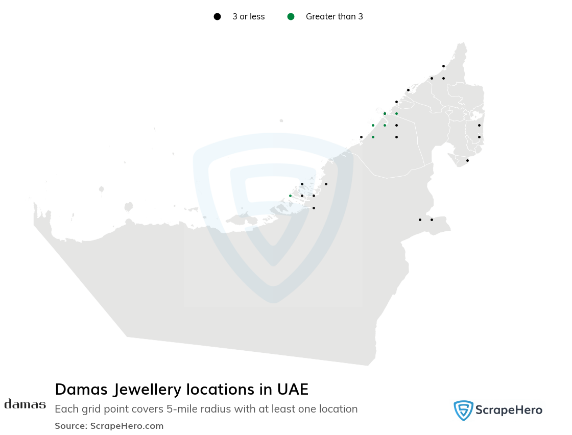 Damas Jewellery store locations