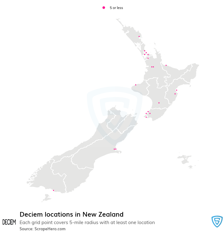 Map of Deciem locations in  in 2022