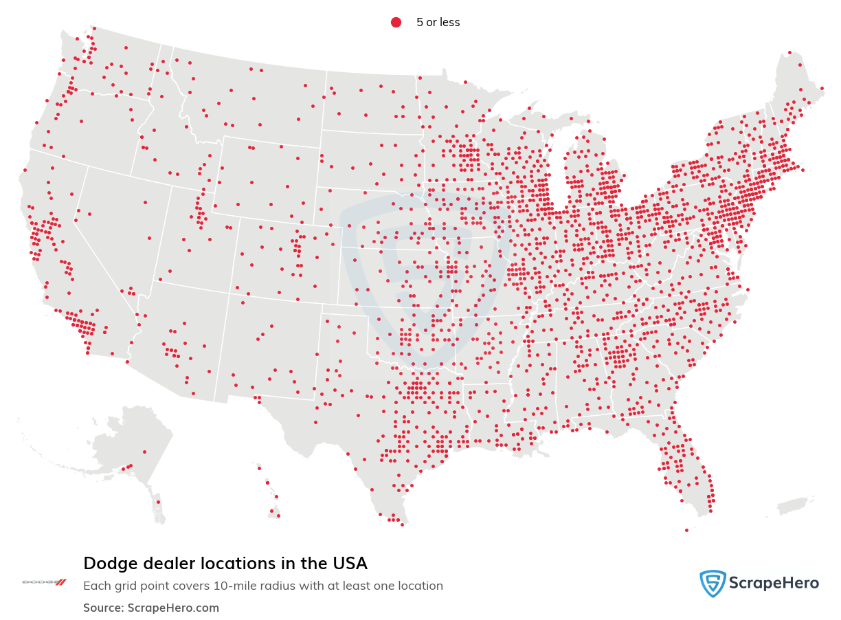 Map of  locations in the United States in 2025