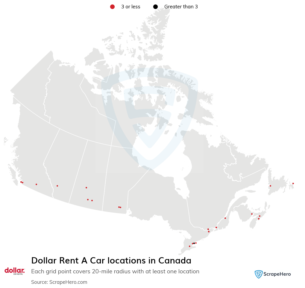 Map of  locations in Canada in 2025