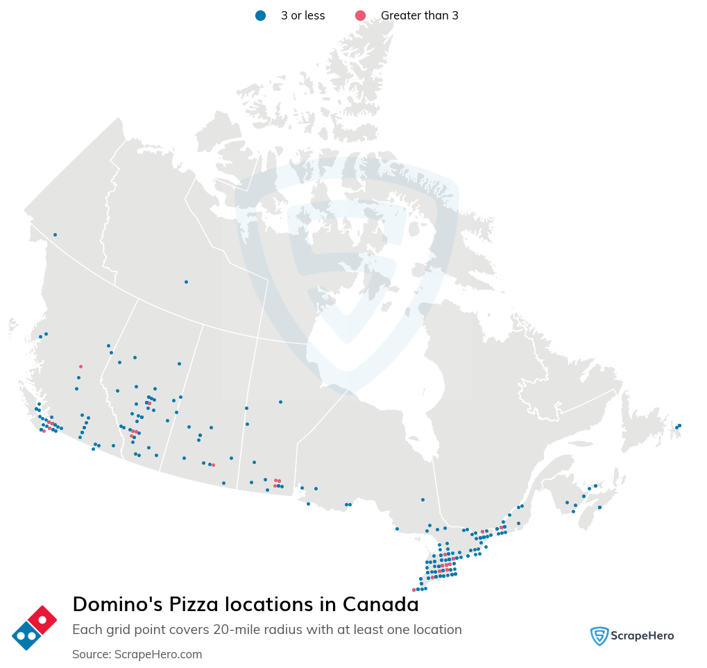 Map of  locations in Canada in 2025