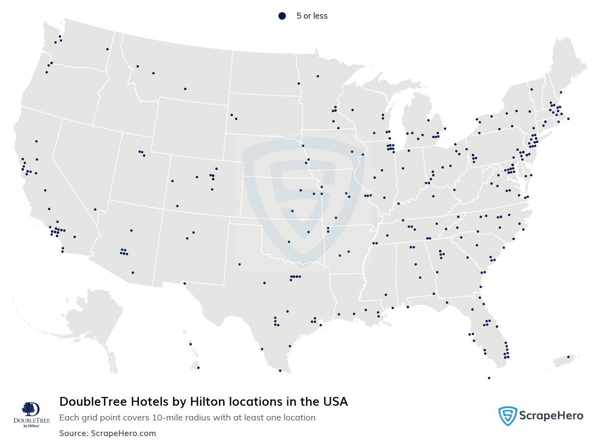 DoubleTree Hotels by Hilton locations