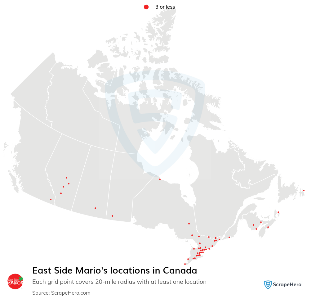 East Side Mario's restaurant locations