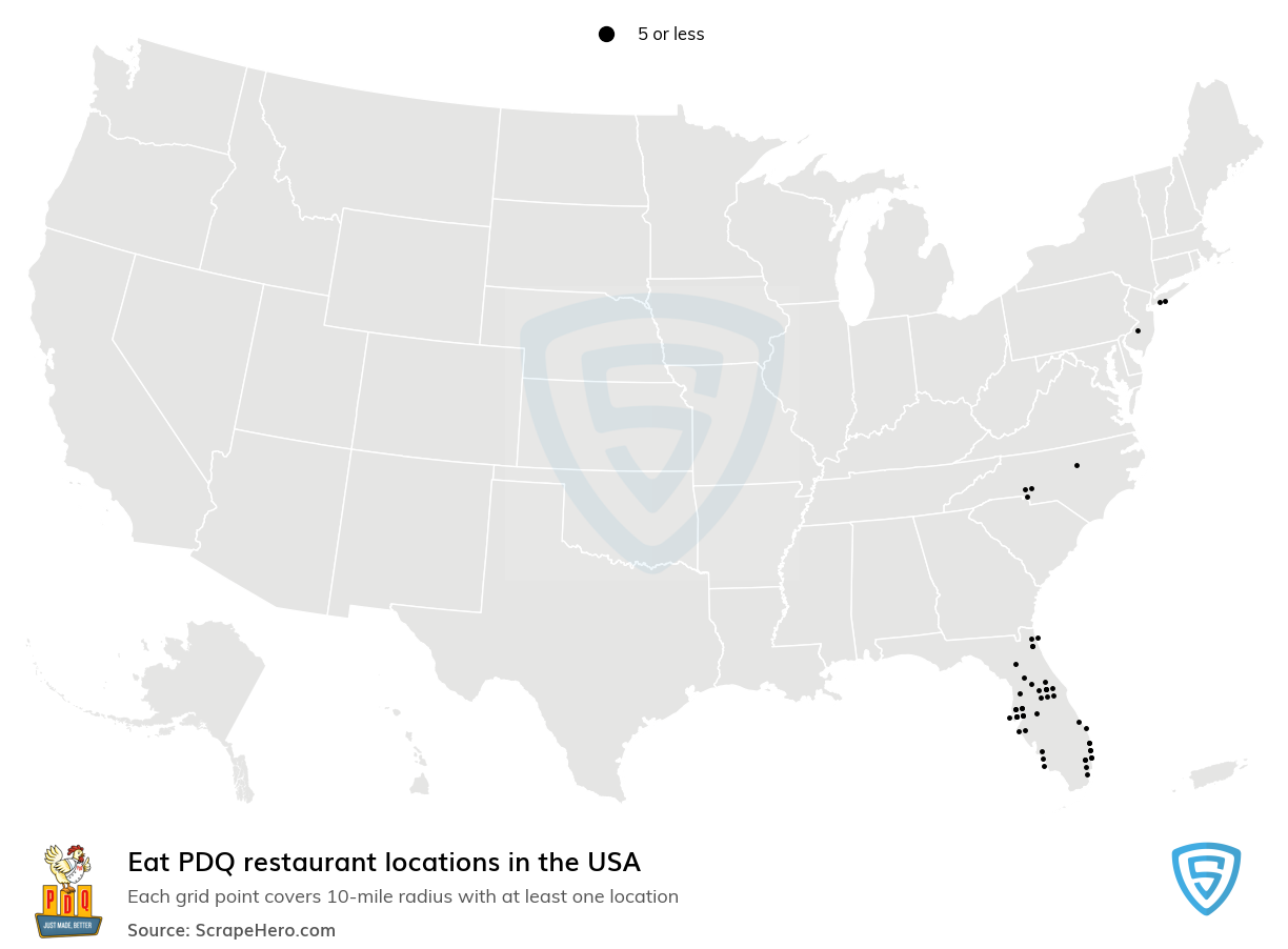 Map of Eat PDQ restaurants in the United States