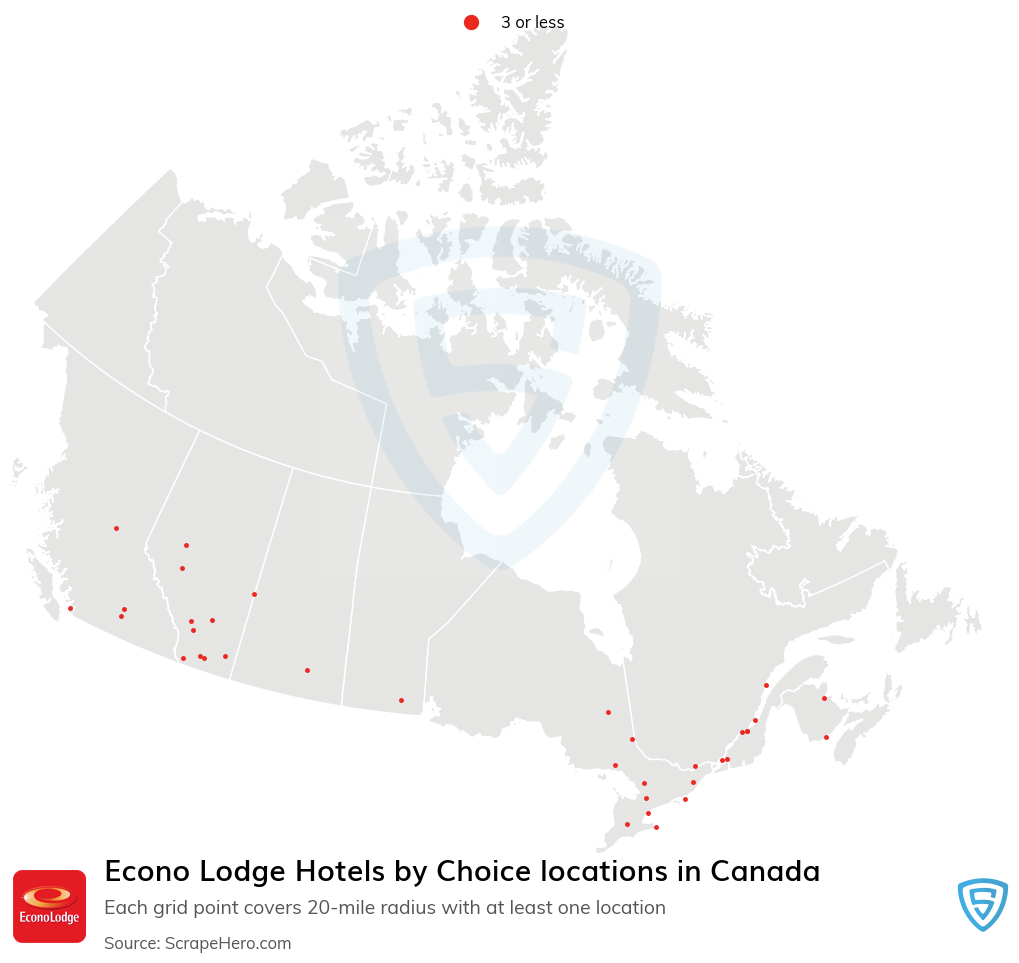 Econo Lodge Hotels by Choice locations
