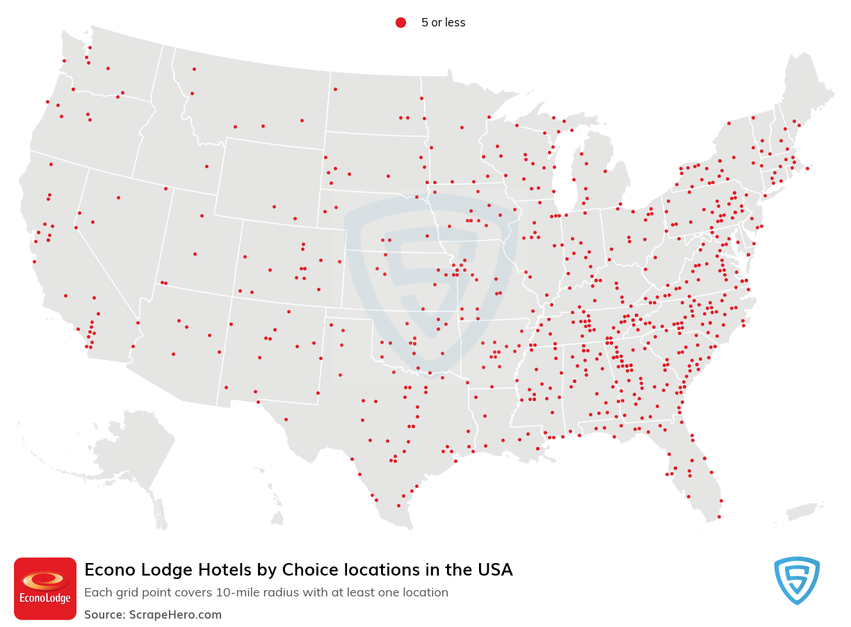 Econo Lodge Hotels by Choice locations