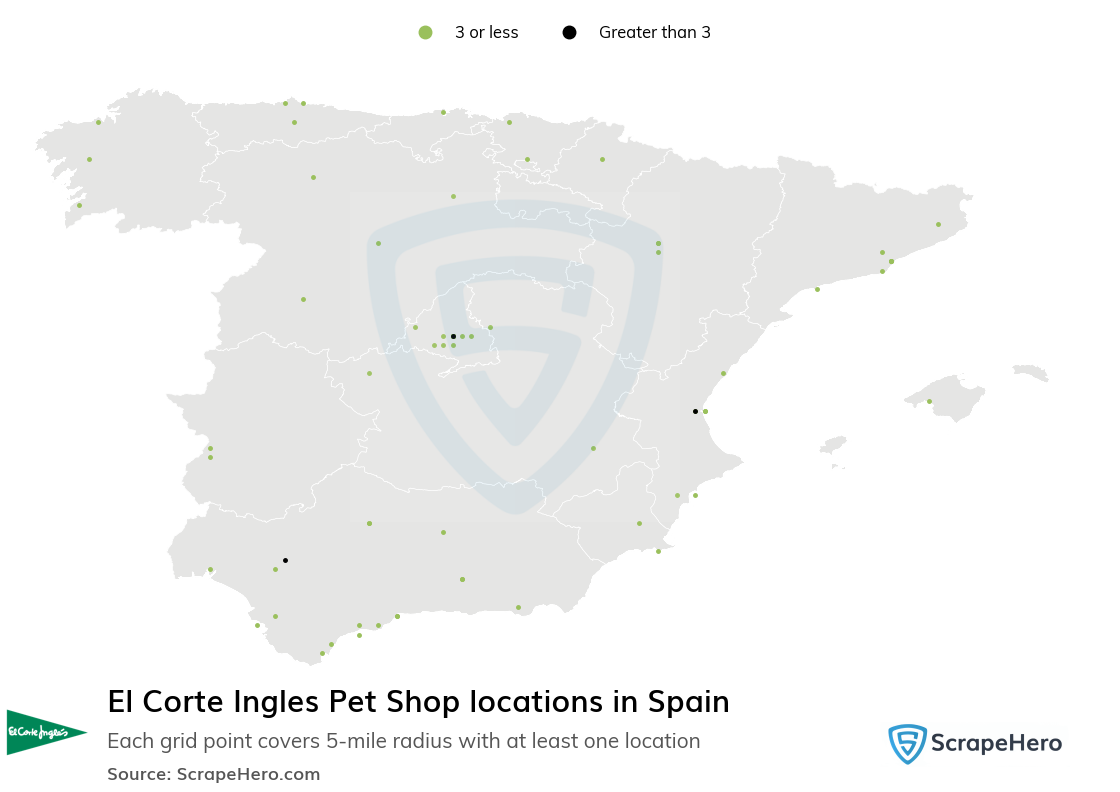 El Corte Ingles Pet Shop locations