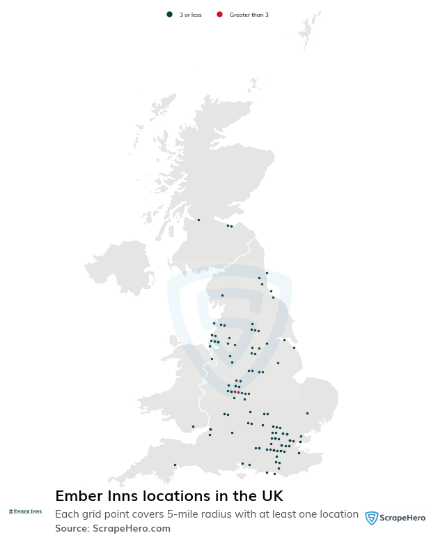 Map of  locations in the United Kingdom in 2025
