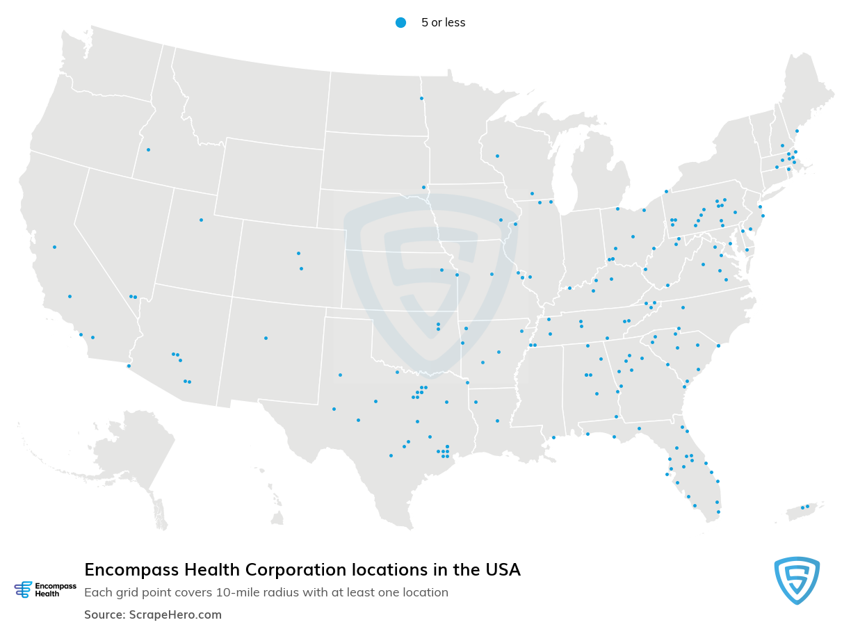 Encompass Health Corporation locations