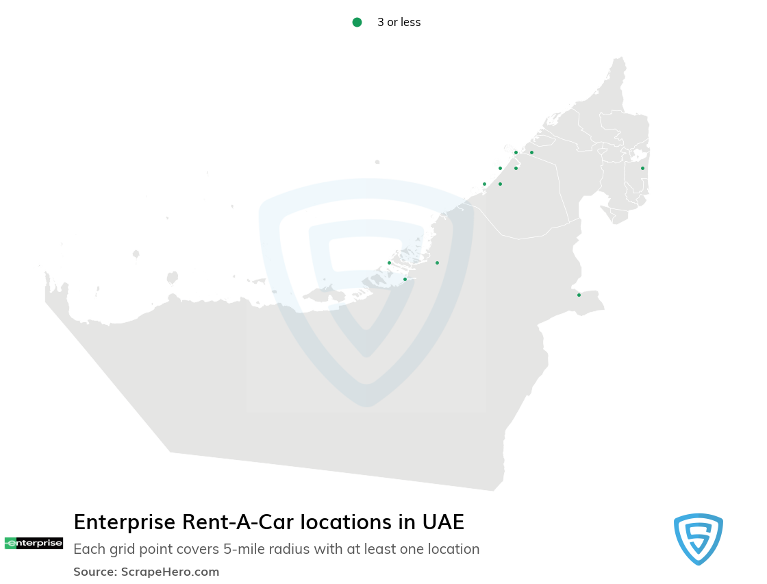 Map of Enterprise Rent-A-Car car rentals in United Arab Emirates