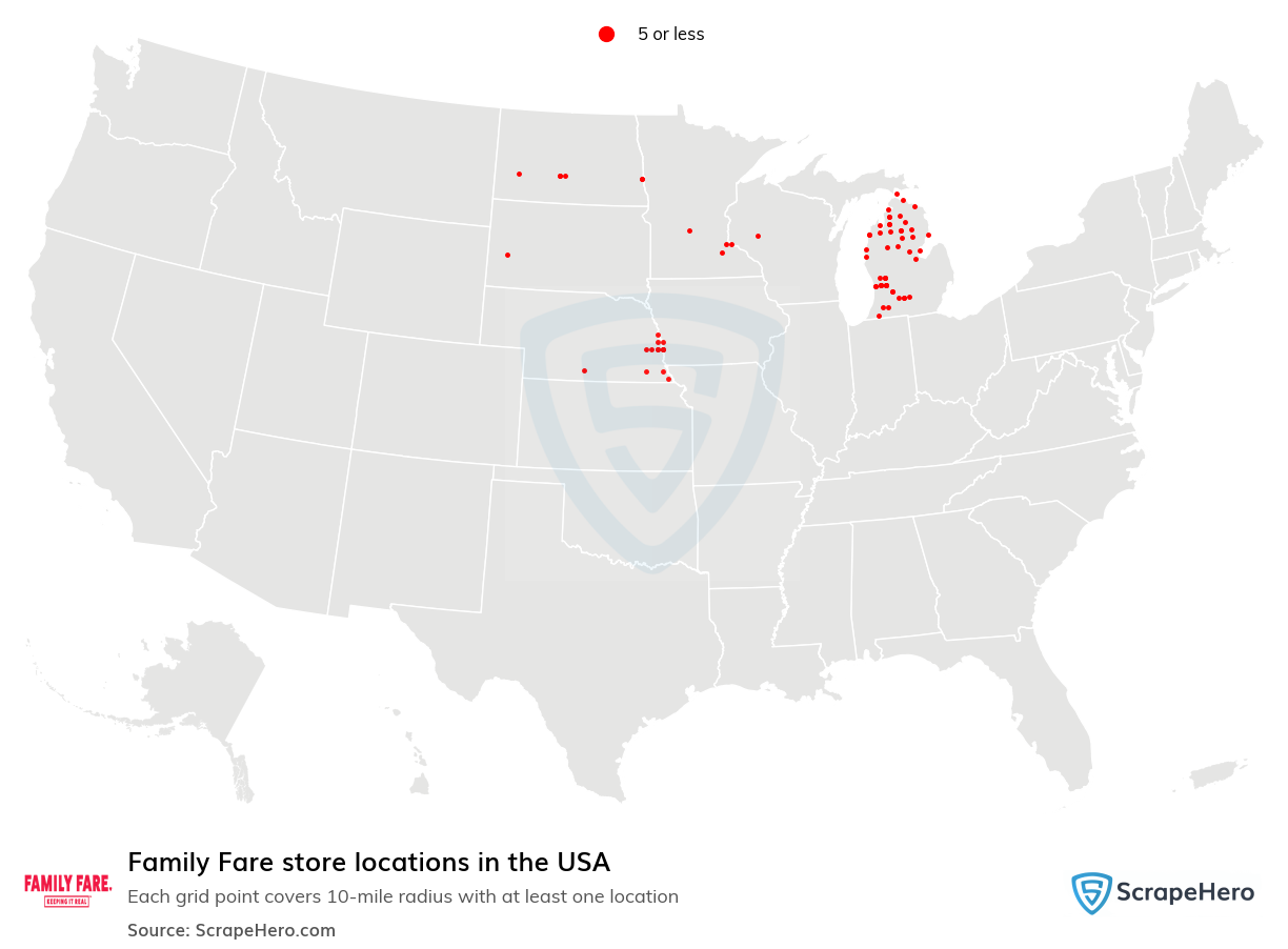 Map of  locations in the United States in 2025