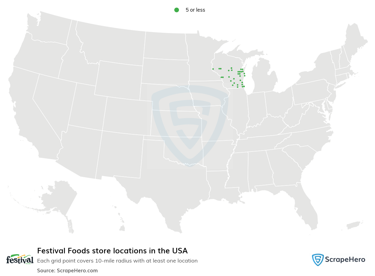 Map of  locations in the United States in 2025