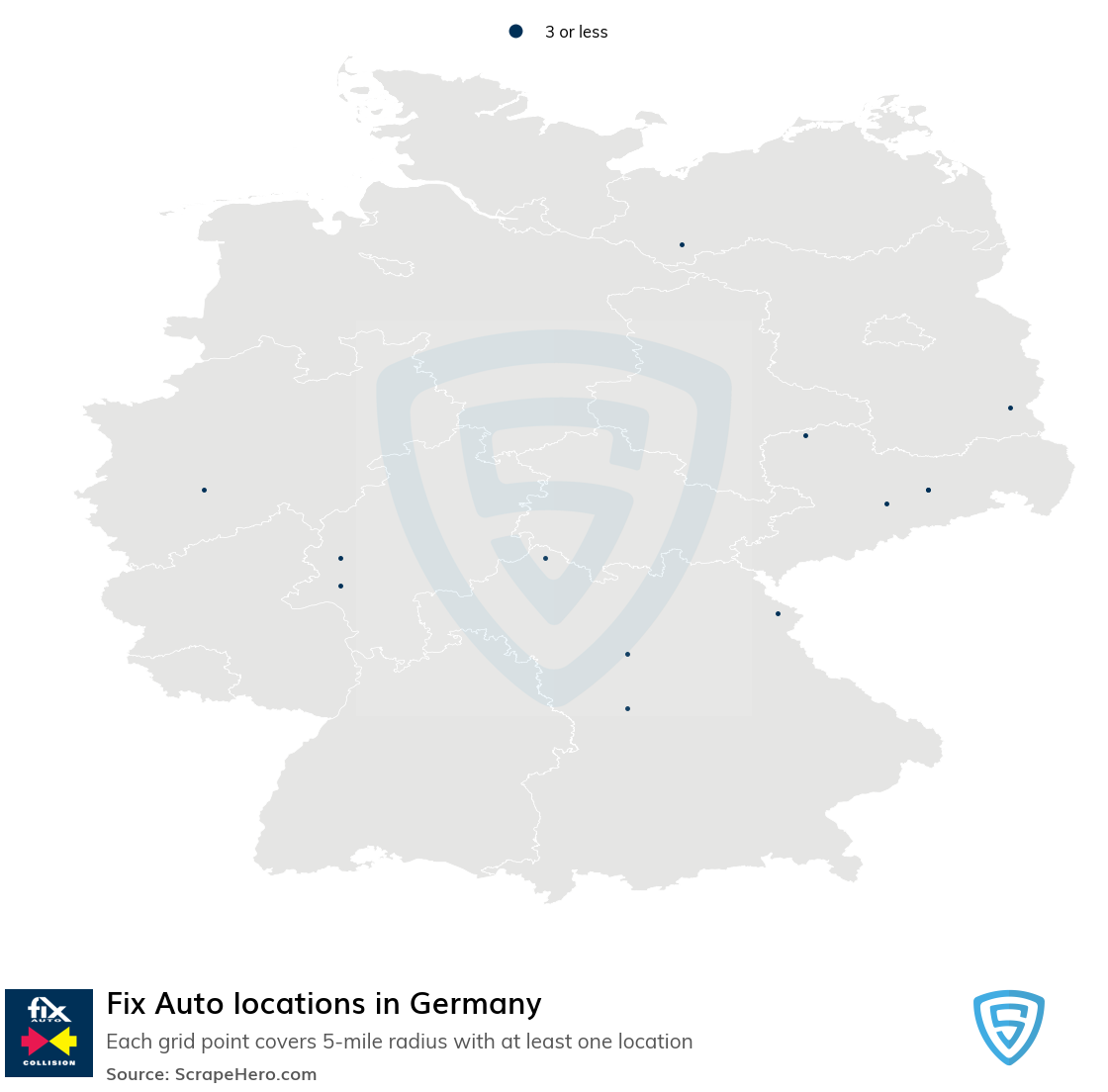 Map of Fix Auto locations in Germany