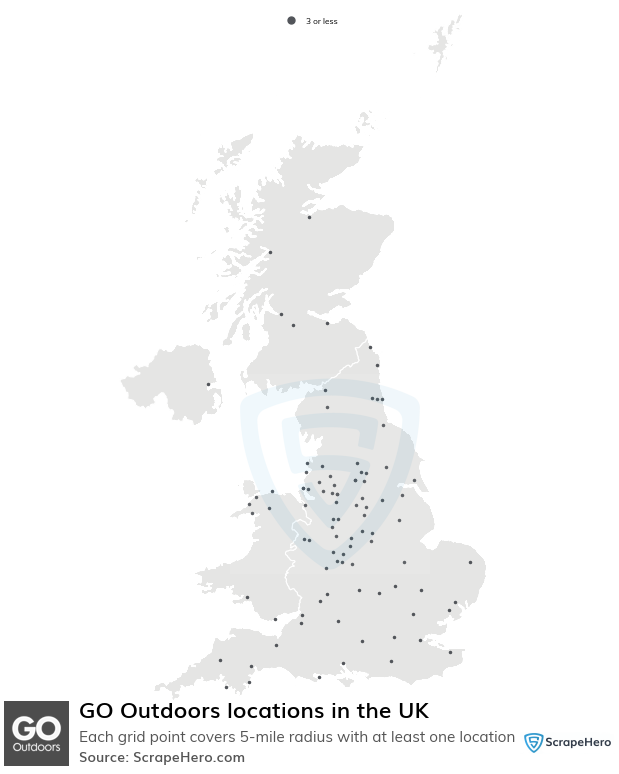 Number of GO Outdoors locations in the UK in 2024