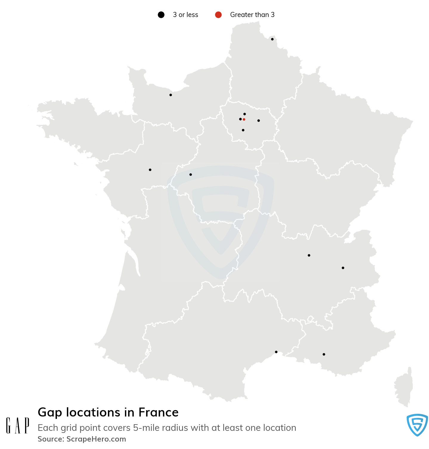The hot sale gap locations