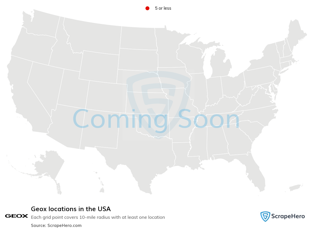  Geox locations in the USA