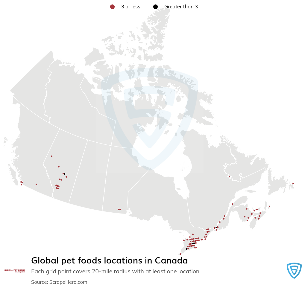 Global pet foods store locations