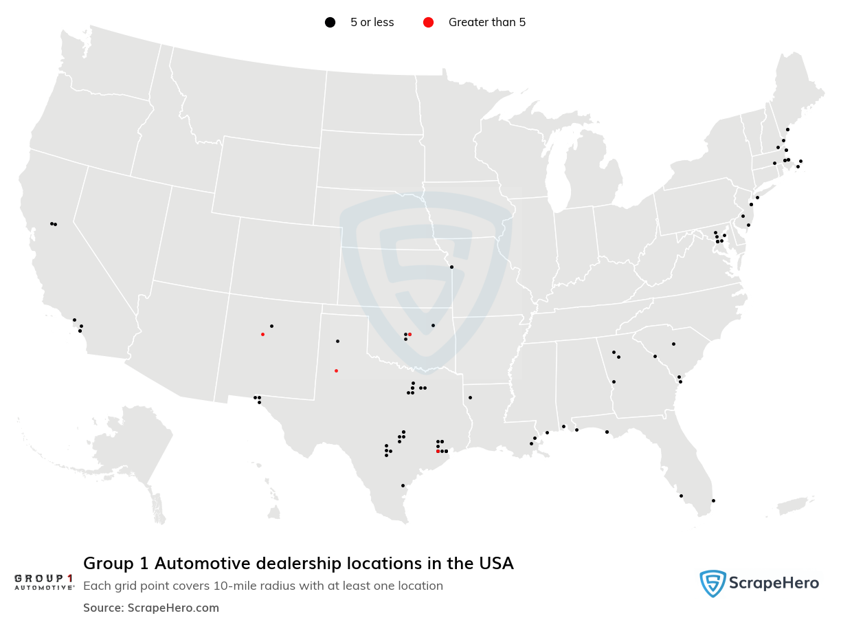 Group 1 Automotive dealership locations