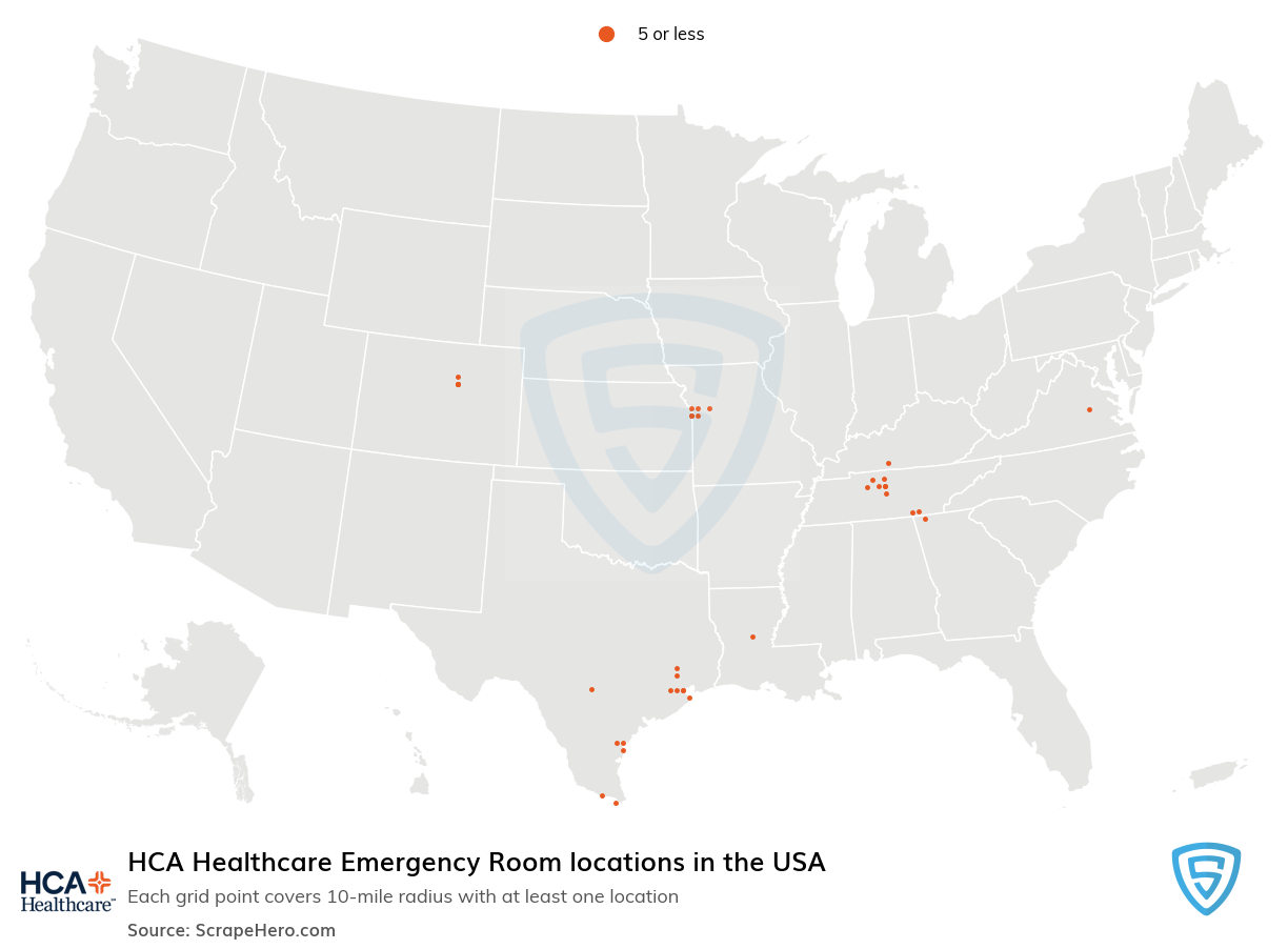HCA Healthcare Emergency Room locations