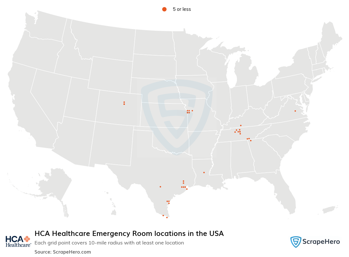 HCA Healthcare Emergency Room locations