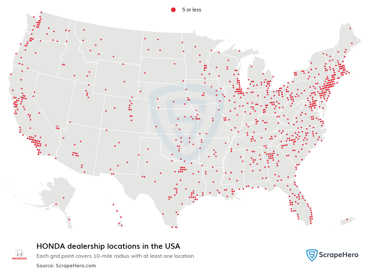 Map of  locations in the United States in 2025