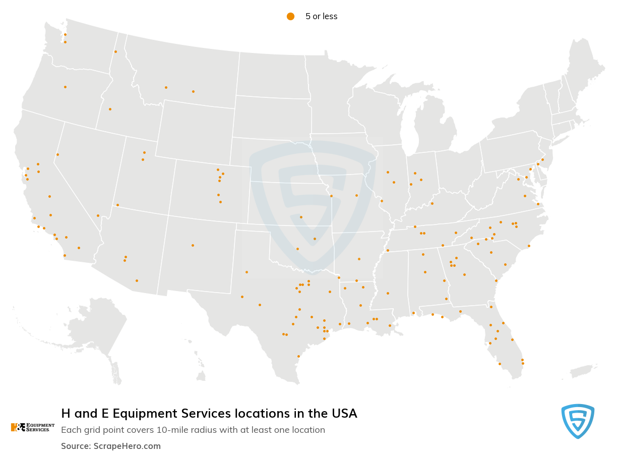 H and E Equipment Services locations