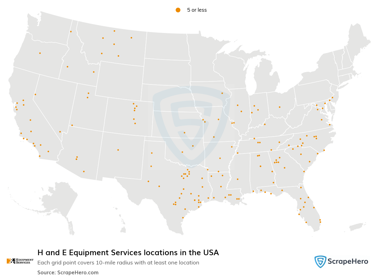 H and E Equipment Services locations