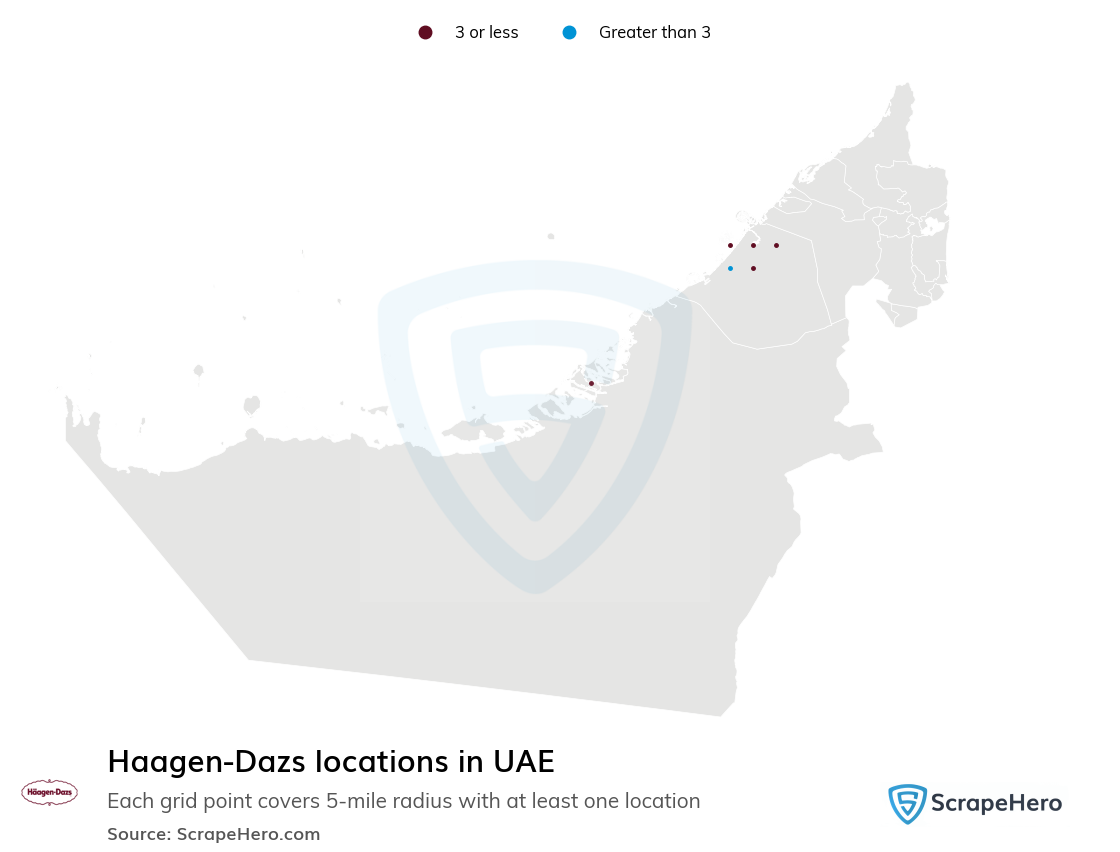 Map of Haagen-Dazs locations in United Arab Emirates