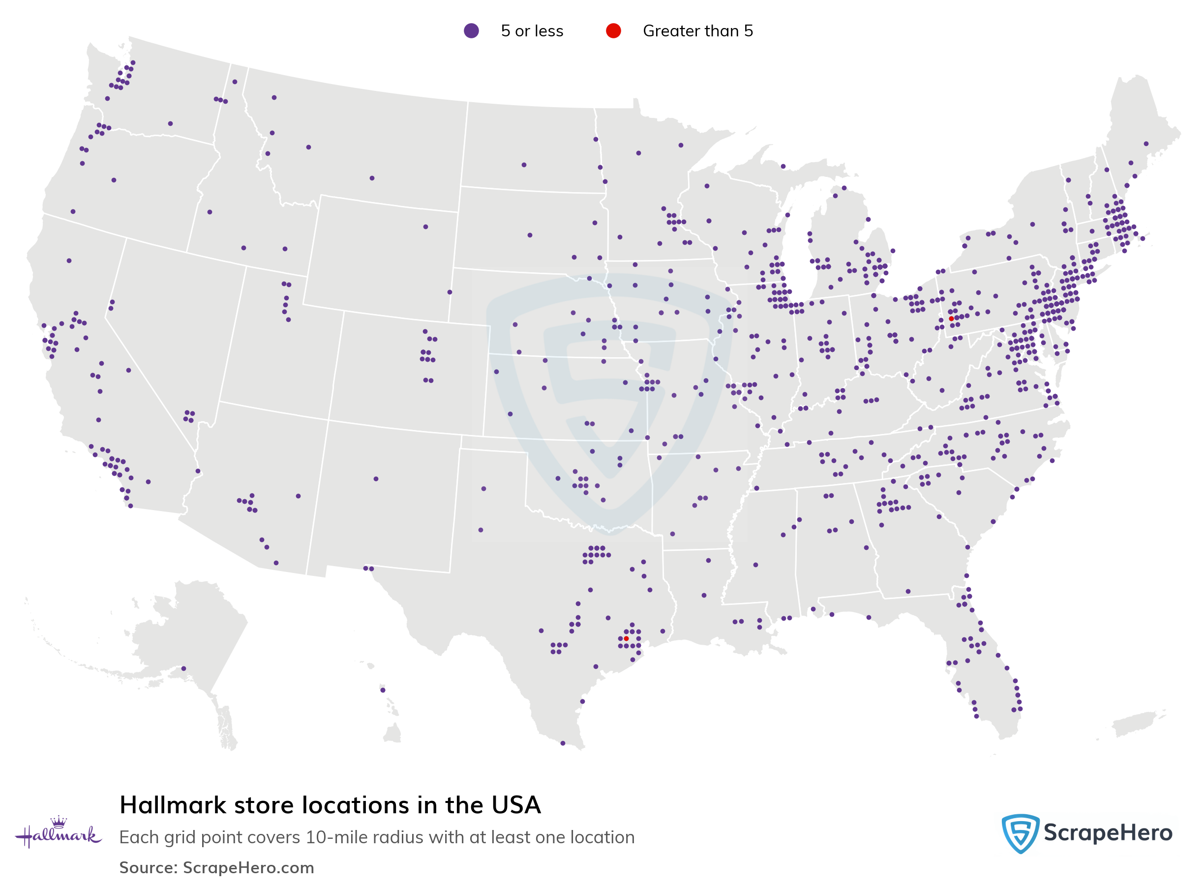 Number Of Hallmark Locations In The USA In 2025 ScrapeHero