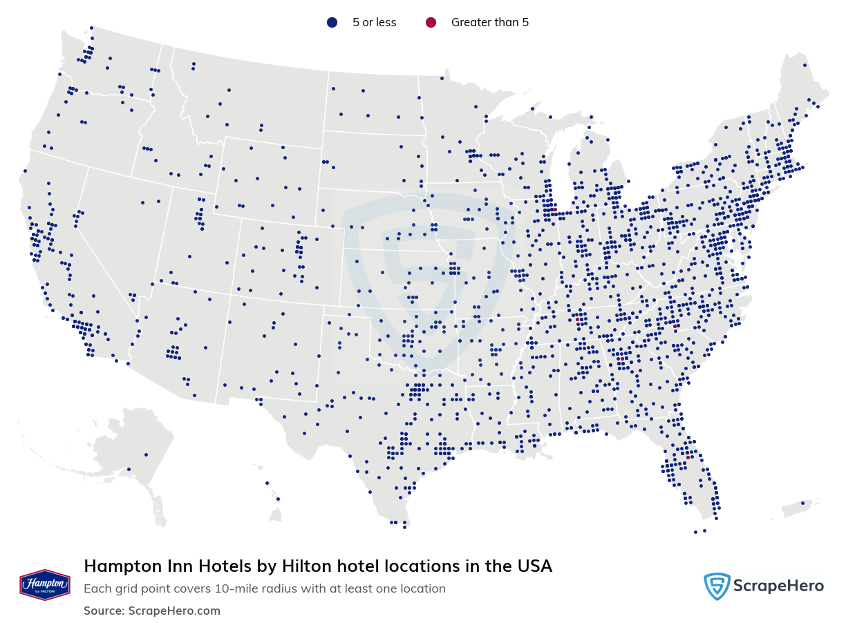 Hampton Inn Hotels by Hilton hotel locations