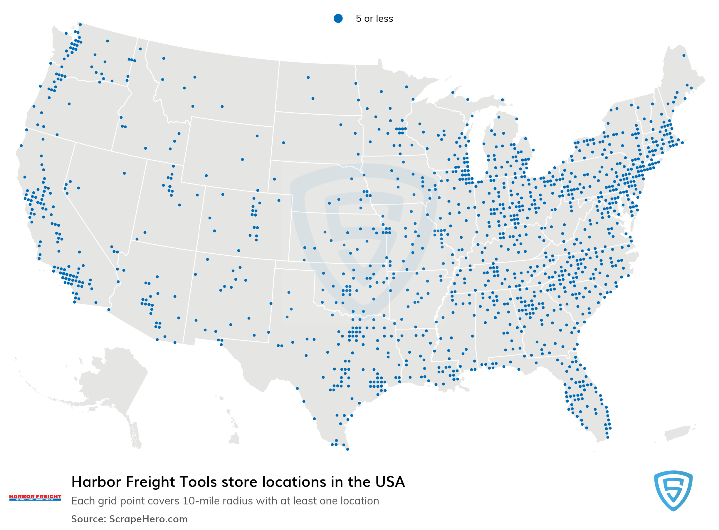 Number Of Harbor Freight Tools Locations In The United States In 2021 Scrapehero