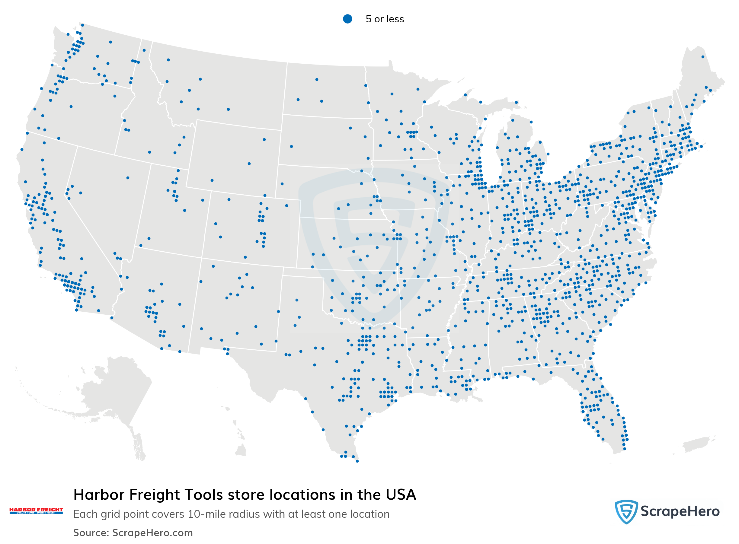 Number Of Harbor Freight Tools Locations In The United States Scrapehero