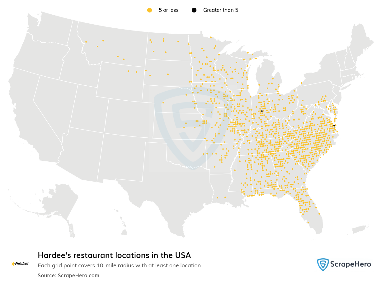 Hardee's restaurant locations