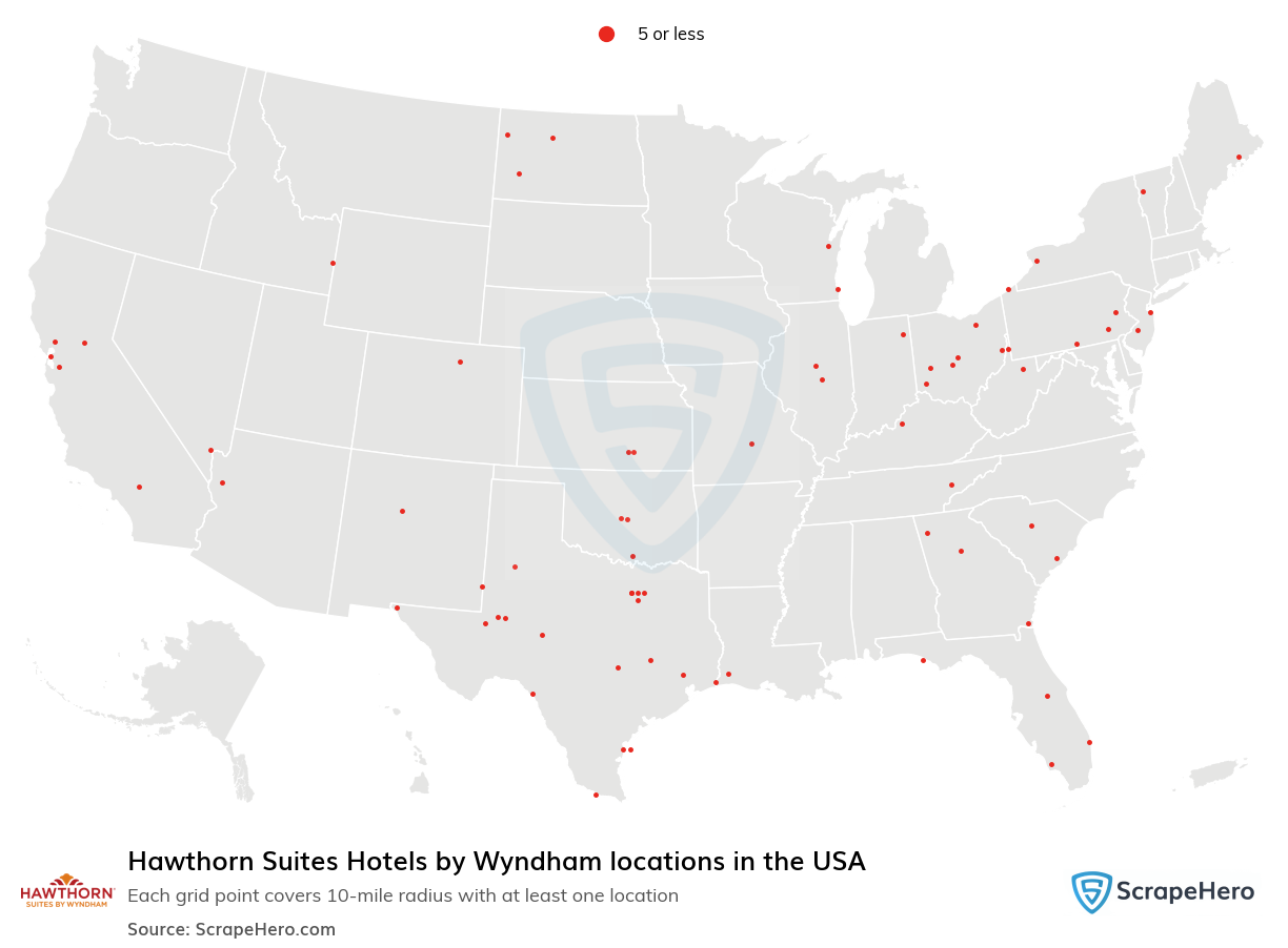 Hawthorn Suites Hotels by Wyndham locations