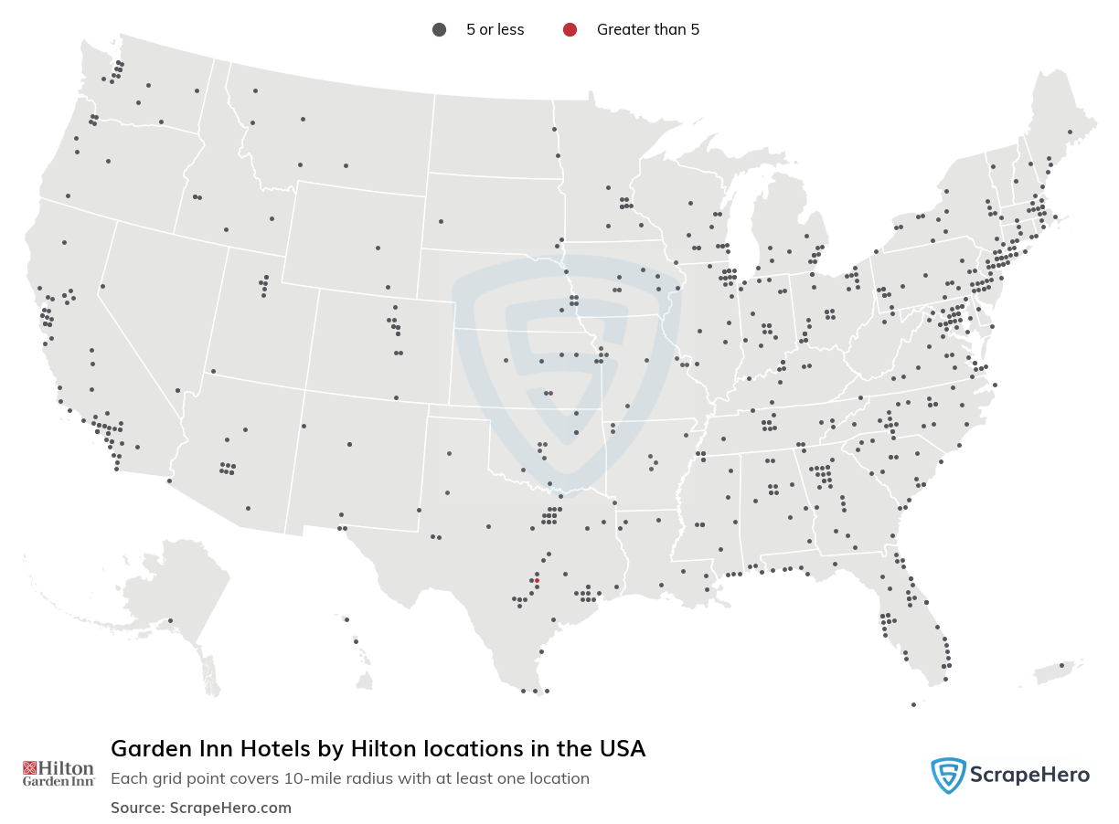 Garden Inn Hotels by Hilton locations