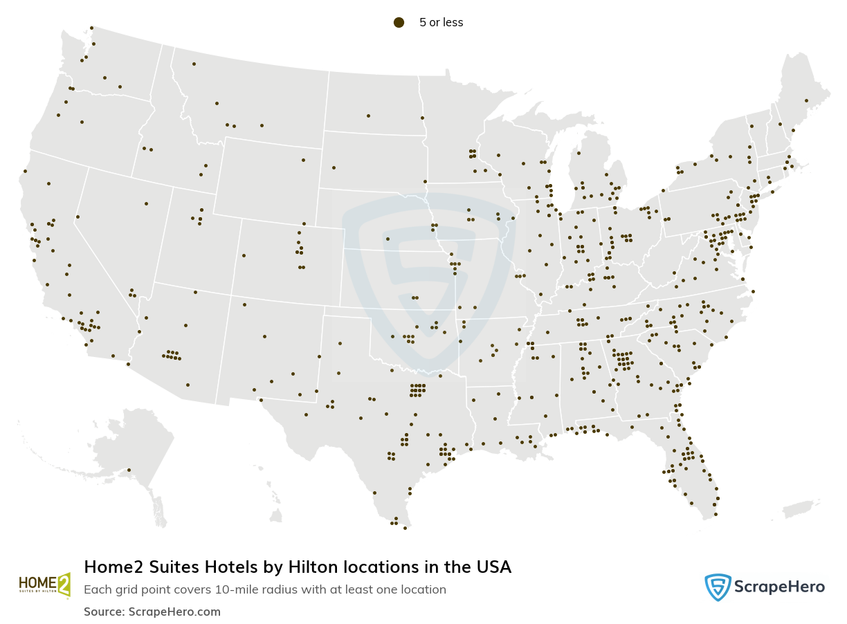 Map of  locations in the United States in 2025