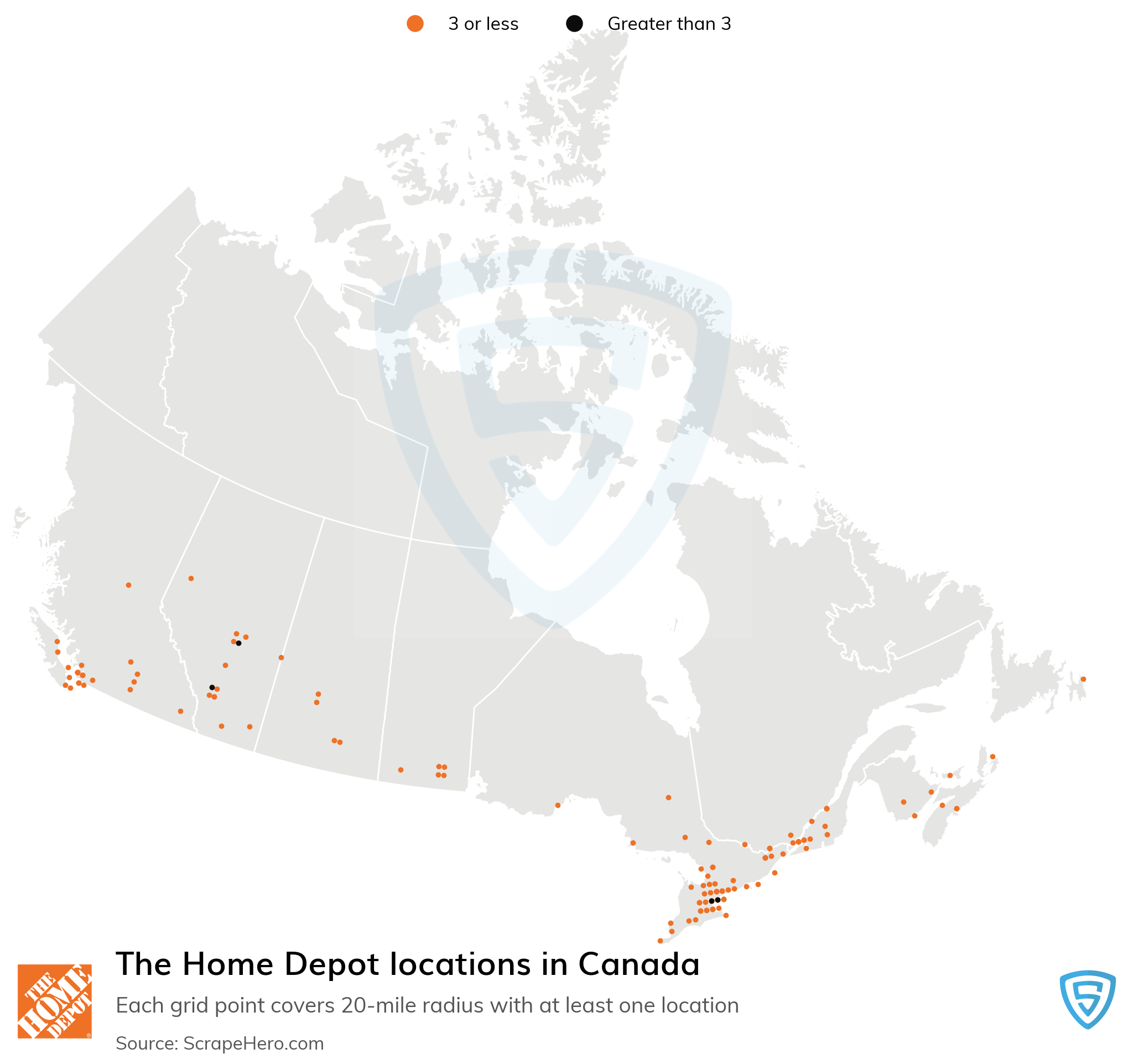 Number Of The Home Depot Locations In Canada In 2021 Scrapehero