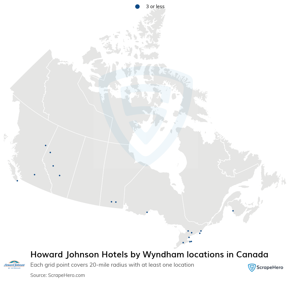 Howard Johnson Hotels by Wyndham locations