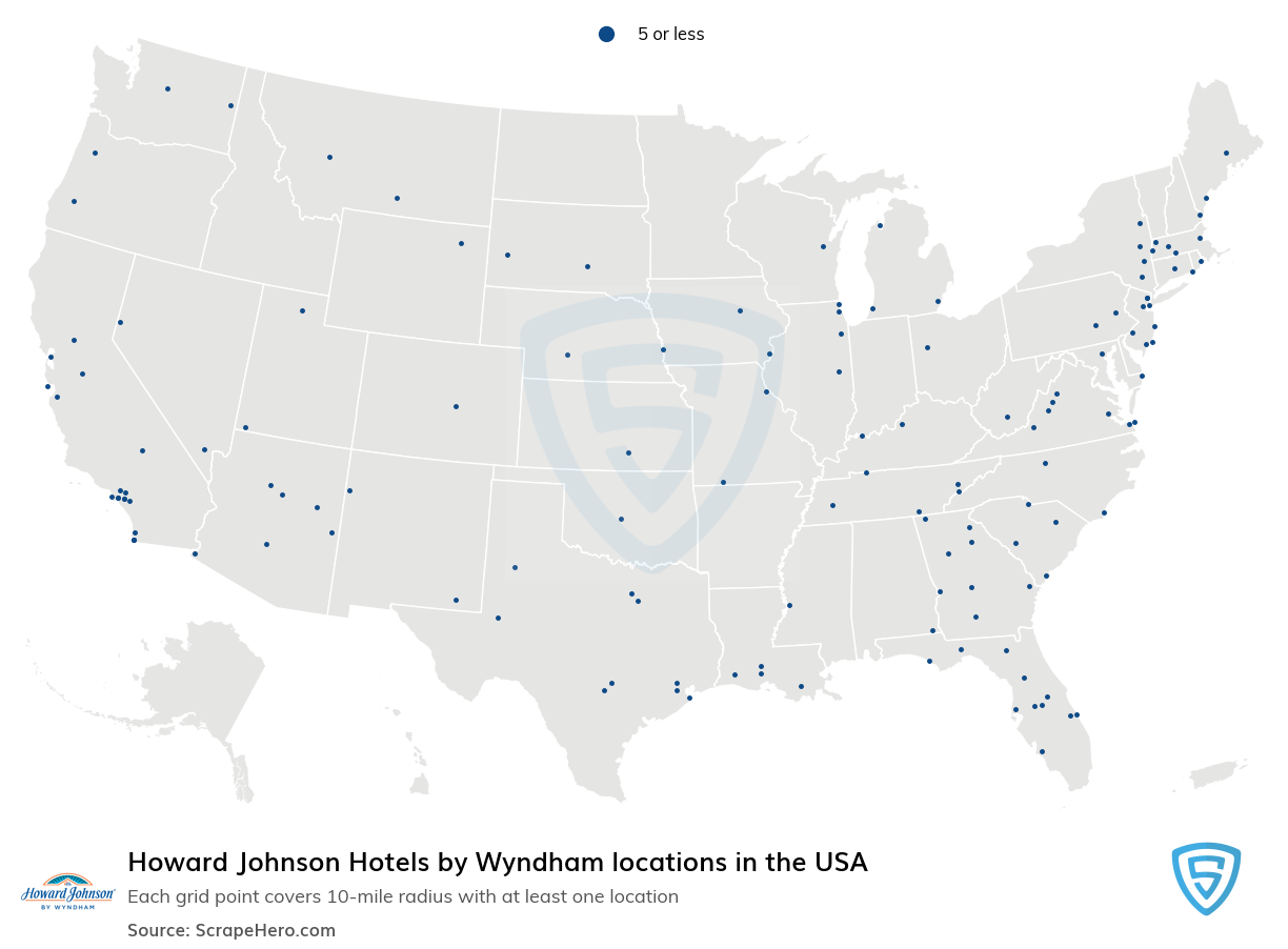 Howard Johnson Hotels by Wyndham locations