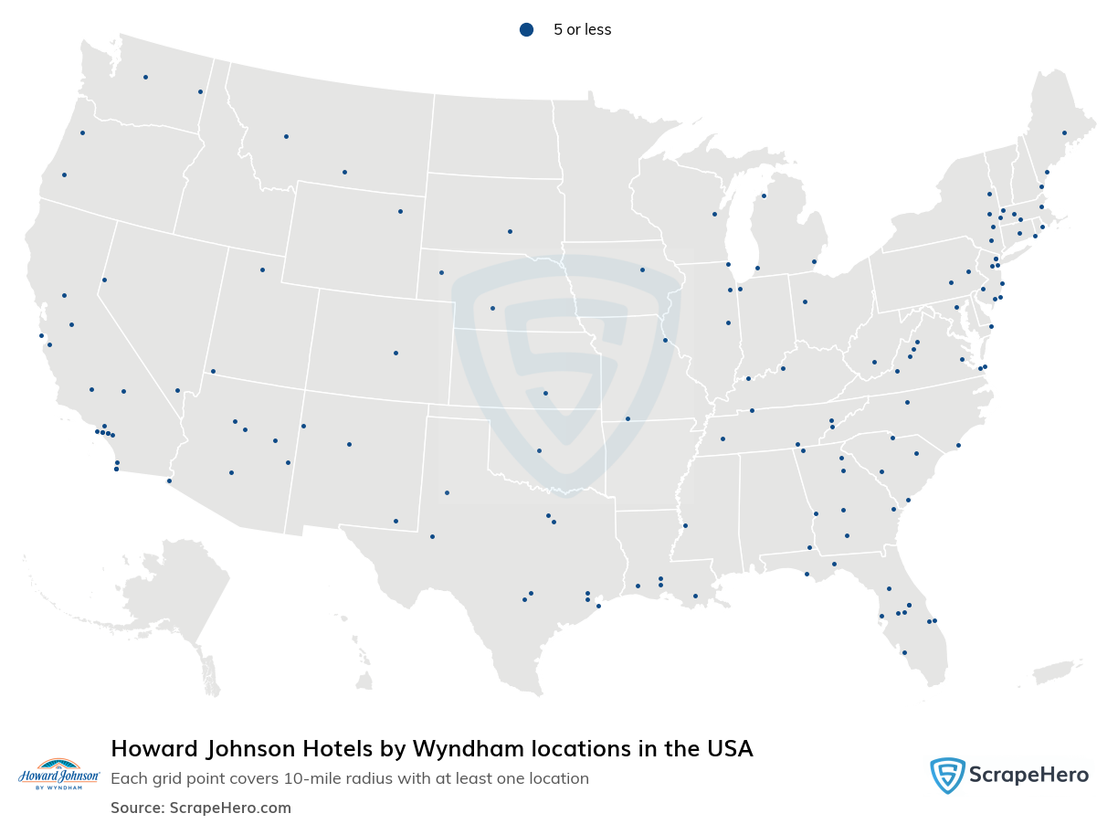 Howard Johnson Hotels by Wyndham locations