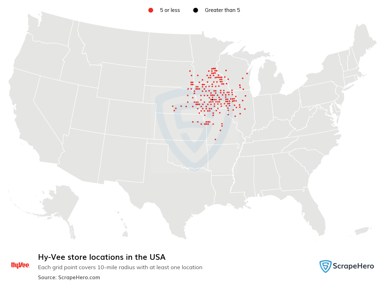 Map of  locations in the United States in 2025