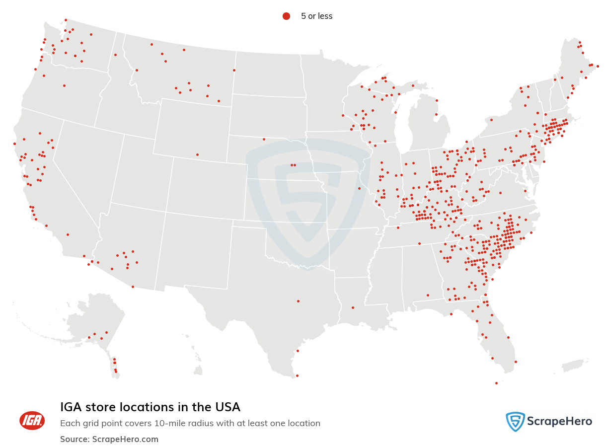 Map of  locations in the United States in 2025