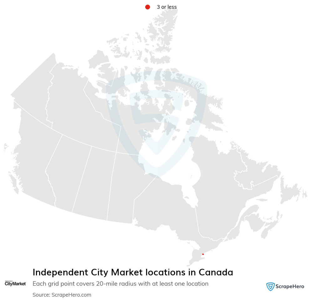 Map of Independent City Market stores in Canada