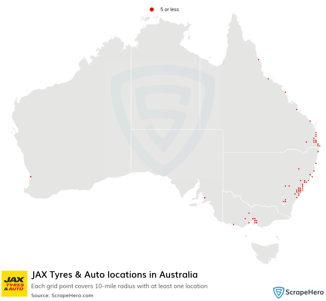 JAX Tyres & Auto locations