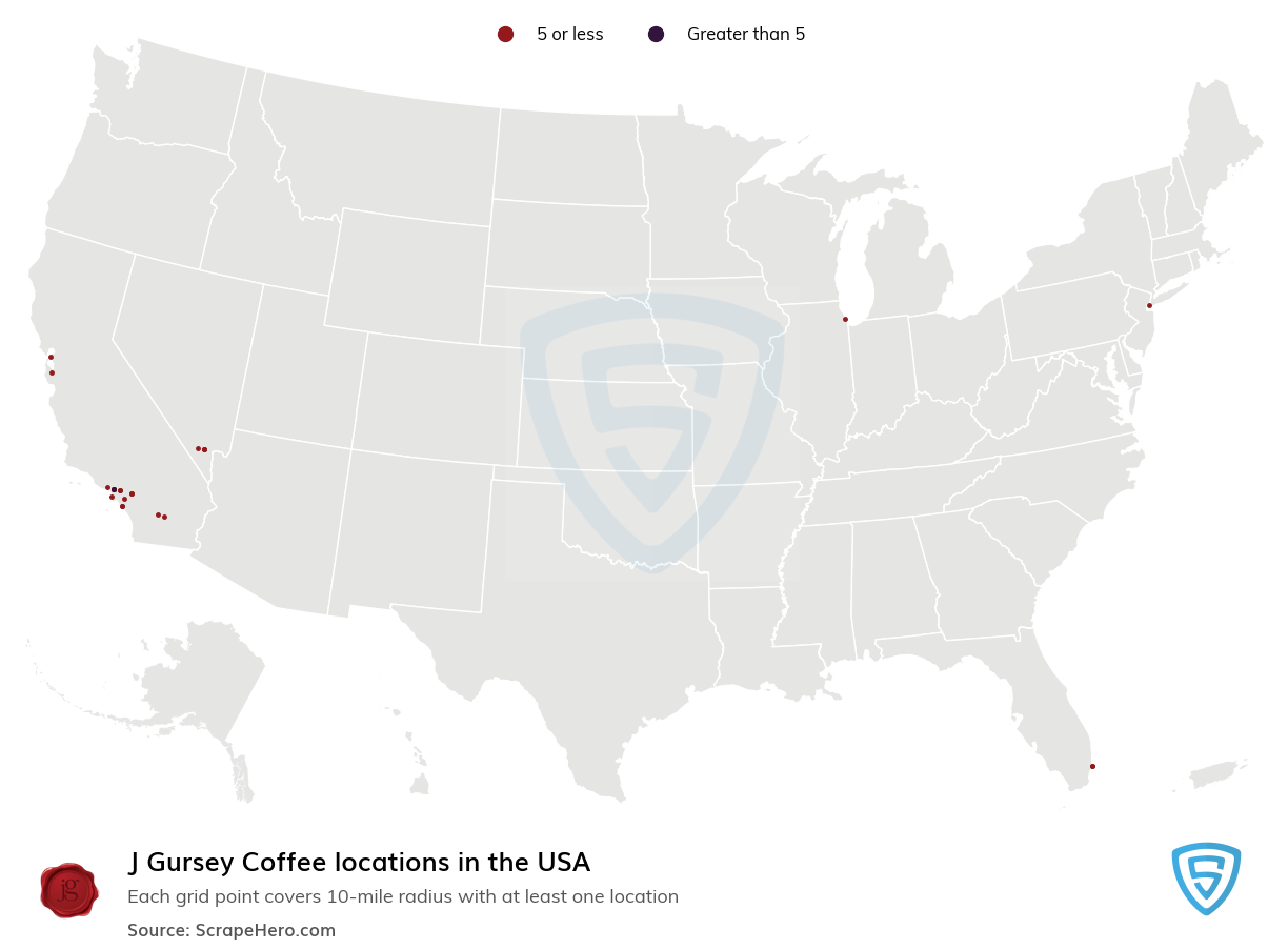 J Gursey Coffee locations