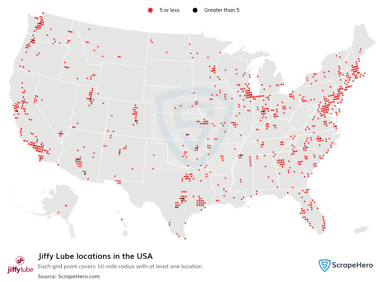 Map of  locations in the United States in 2025