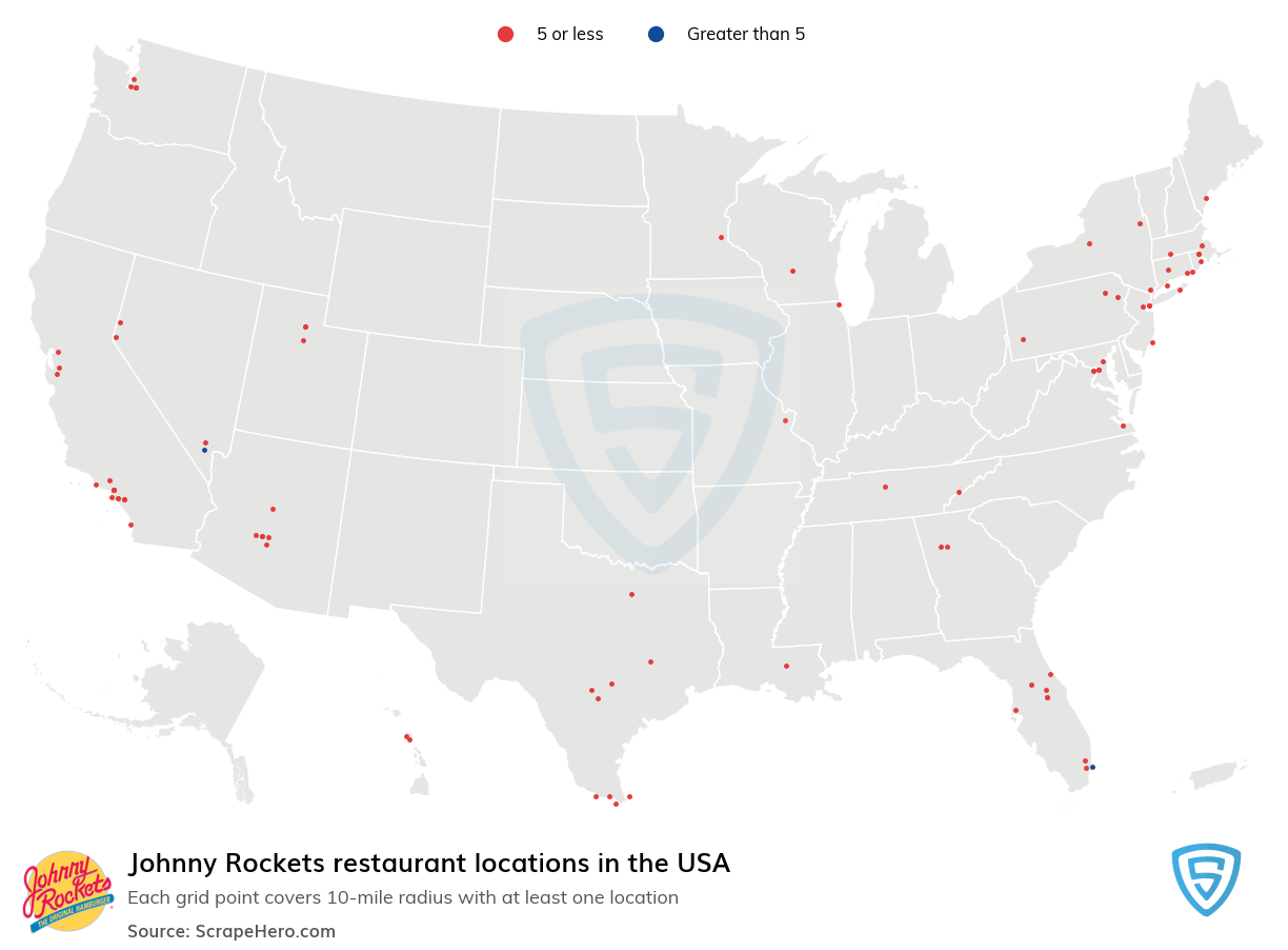 Johnny Rockets restaurant locations