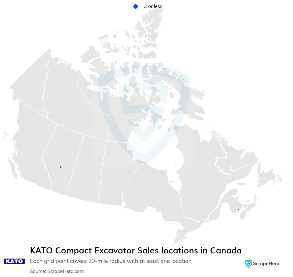 KATO Compact Excavator Sales locations
