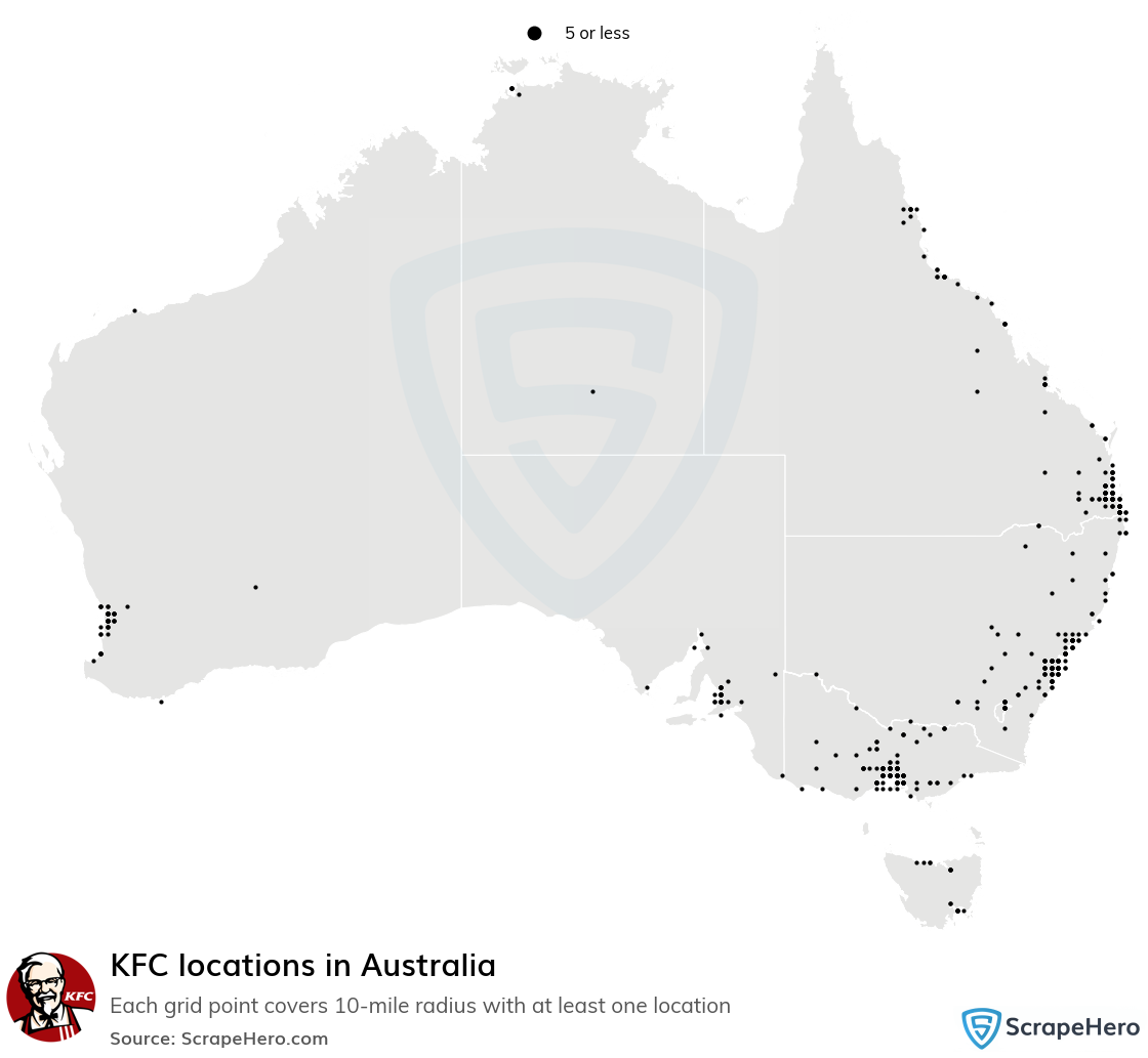 Map of  locations in Australia in 2024